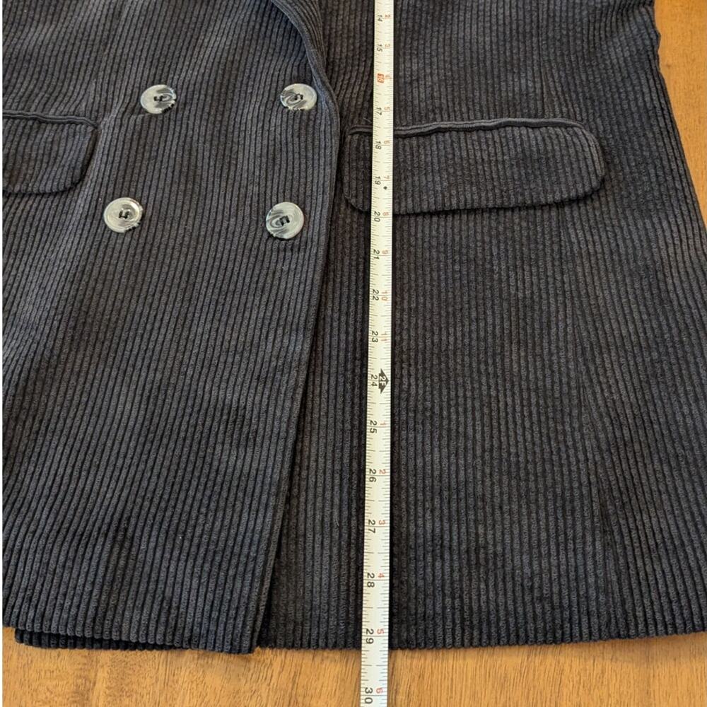 Ruti Corduroy Double-Breasted Blazer Jacket Womens Black Long Sleeve - Picture 8 of 11